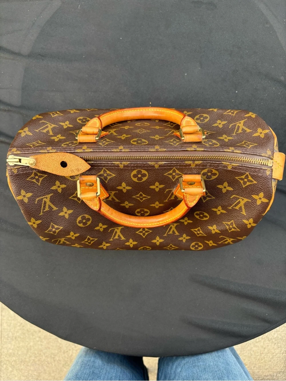 Louis Vuitton Monogram Speedy Satchel in Brown